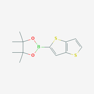 4,4,5,5-Tetramethyl-2-(thieno[3,2-b]thiophen-2-yl)-1,3,2-dioxaborolane chemical structure (CAS 1004784-50-2)
