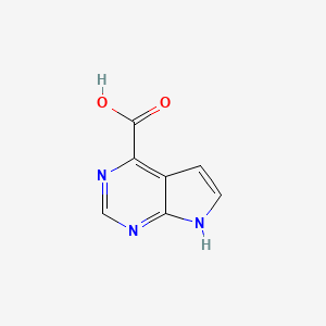 7H-Pyrrolo[2,3-d]pyrimidine-4-carboxylic acid chemical structure (CAS 1005206-17-6)