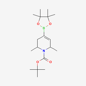 tert-Butyl 2,6-dimethyl-4-(4,4,5,5-tetramethyl-1,3,2-dioxaborolan-2-yl)-5,6-dihydropyridine-1(2H)-carboxylate chemical structure (CAS 1005397-65-8)
