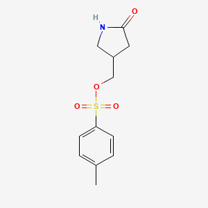 (5-Oxopyrrolidin-3-yl)methyl 4-methylbenzenesulfonate chemical structure (CAS 1005474-47-4)