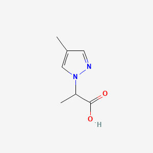 2-(4-Methyl-1H-pyrazol-1-yl)propanoic acid chemical structure (CAS 1005582-20-6)