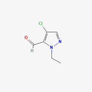 4-Chloro-1-ethyl-1H-pyrazole-5-carbaldehyde chemical structure (CAS 1005609-70-0)