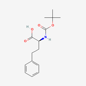 (S)-2-((tert-Butoxycarbonyl)amino)-4-phenylbutanoic acid chemical structure (CAS 100564-78-1)