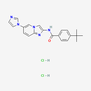 N-(6-(1H-Imidazol-1-yl)imidazo[1,2-a]pyridin-2-yl)-4-(tert-butyl)benzamide dihydrochloride chemical structure (CAS 1005775-56-3)