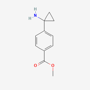 Methyl 4-(1-aminocyclopropyl)benzoate chemical structure (CAS 1006037-03-1)