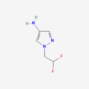 1-(2,2-Difluoroethyl)-1H-pyrazol-4-amine chemical structure (CAS 1006333-08-9)
