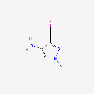 1-Methyl-3-(trifluoromethyl)-1H-pyrazol-4-amine chemical structure (CAS 1006436-44-7)