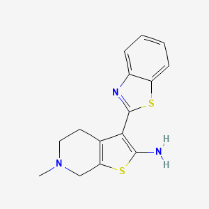 3-(Benzo[d]thiazol-2-yl)-6-methyl-4,5,6,7-tetrahydrothieno[2,3-c]pyridin-2-amine chemical structure (CAS 1006596-05-9)