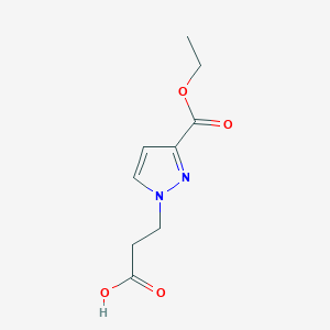 3-(3-(Ethoxycarbonyl)-1H-pyrazol-1-yl)propanoic acid chemical structure (CAS 1006682-92-3)