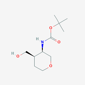 tert-Butyl (cis-4-(hydroxymethyl)tetrahydro-2H-pyran-3-yl)carbamate chemical structure (CAS 1006891-20-8)