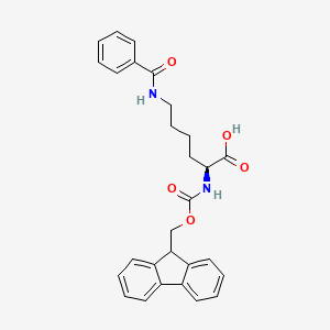 N2-(((9H-Fluoren-9-yl)methoxy)carbonyl)-N6-benzoyl-L-lysine chemical structure (CAS 1007096-37-8)
