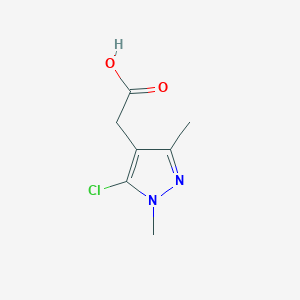2-(5-Chloro-1,3-dimethyl-1H-pyrazol-4-yl)acetic acid chemical structure (CAS 1007515-41-4)