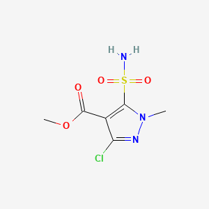Methyl 3-chloro-1-methyl-5-sulfamoyl-1H-pyrazole-4-carboxylate chemical structure (CAS 100784-27-8)