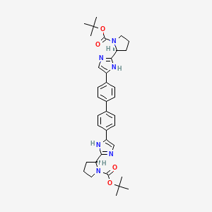 Bis(2-methyl-2-propanyl) (2S,2'S)-2,2'-[4,4'-biphenyldiylbis(1H-imidazole-4,2-diyl)]di(1-pyrrolidinecarboxylate) chemical structure (CAS 1007882-23-6)