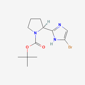 (S)-tert-Butyl 2-(5-bromo-1H-imidazol-2-yl)pyrrolidine-1-carboxylate chemical structure (CAS 1007882-59-8)
