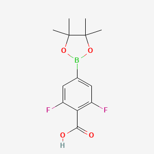 2,6-Difluoro-4-(4,4,5,5-tetramethyl-1,3,2-dioxaborolan-2-yl)benzoic acid chemical structure (CAS 1008119-07-0)