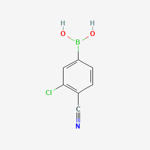 (3-Chloro-4-cyanophenyl)boronic acid chemical structure (CAS 1008415-02-8)