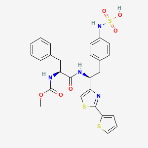 (4-((S)-2-((S)-2-((Methoxycarbonyl)amino)-3-phenylpropanamido)-2-(2-(thiophen-2-yl)thiazol-4-yl)ethyl)phenyl)sulfamic acid chemical structure (CAS 1008510-37-9)