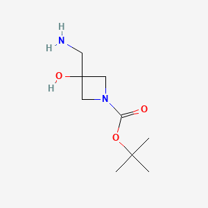 tert-Butyl 3-(aminomethyl)-3-hydroxyazetidine-1-carboxylate chemical structure (CAS 1008526-71-3)