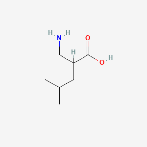 2-(Aminomethyl)-4-methylpentanoic acid chemical structure (CAS 100869-07-6)