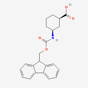 (1R,3S)-3-((((9H-Fluoren-9-yl)methoxy)carbonyl)amino)cyclohexanecarboxylic acid chemical structure (CAS 1008773-75-8)