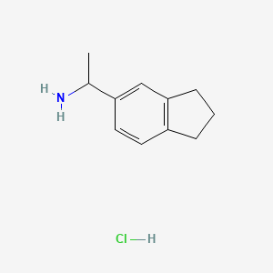 1-(2,3-Dihydro-1H-inden-5-yl)ethanamine hydrochloride chemical structure (CAS 1009-18-3)