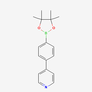 4-(4-(4,4,5,5-Tetramethyl-1,3,2-dioxaborolan-2-yl)phenyl)pyridine chemical structure (CAS 1009033-87-7)