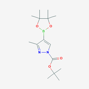 tert-Butyl 3-methyl-4-(4,4,5,5-tetramethyl-1,3,2-dioxaborolan-2-yl)-1H-pyrazole-1-carboxylate chemical structure (CAS 1009071-34-4)