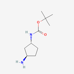 tert-Butyl ((1R,3R)-3-aminocyclopentyl)carbamate chemical structure (CAS 1009075-44-8)
