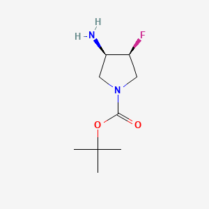 (3R,4S)-tert-Butyl 3-amino-4-fluoropyrrolidine-1-carboxylate chemical structure (CAS 1009075-48-2)