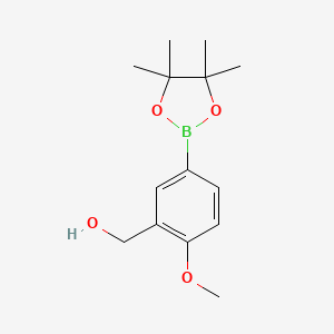 2-Methoxy-5-(4,4,5,5-tetramethyl-1,3,2-dioxaborolan-2-yl)benzenemethanol chemical structure (CAS 1009303-77-8)
