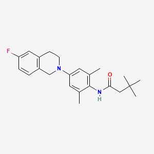 N-(4-(6-Fluoro-3,4-dihydroisoquinolin-2(1H)-yl)-2,6-dimethylphenyl)-3,3-dimethylbutanamide chemical structure (CAS 1009344-33-5)