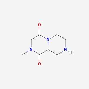 8-Methylhexahydro-2H-pyrazino[1,2-a]pyrazine-6,9-dione chemical structure (CAS 1009597-84-5)