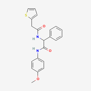 N-(4-Methoxyphenyl)-2-phenyl-2-(2-(thiophen-2-yl)acetamido)acetamide chemical structure (CAS 1009762-84-8)