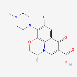 (R)-9-Fluoro-3-methyl-10-(4-methylpiperazin-1-yl)-7-oxo-2,3-dihydro-7H-[1,4]oxazino[2,3,4-ij]quinoline-6-carboxylic acid chemical structure (CAS 100986-86-5)