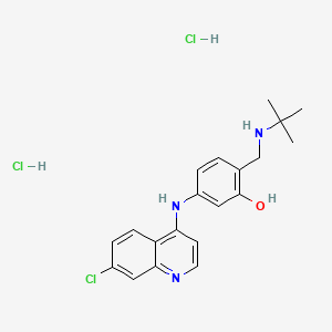 2-((tert-Butylamino)methyl)-5-((7-chloroquinolin-4-yl)amino)phenol dihydrochloride chemical structure (CAS 1010411-21-8)