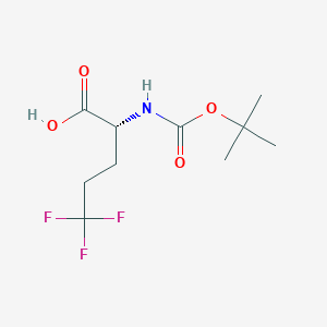 (R)-2-((tert-Butoxycarbonyl)amino)-5,5,5-trifluoropentanoic acid chemical structure (CAS 1010423-94-5)