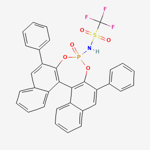1,1,1-Trifluoro-N-[(11bR)-4-oxido-2,6-diphenyldinaphtho[2,1-d:1',2'-f][1,3,2]dioxaphosphepin-4-yl]methanesulfonamide chemical structure (CAS 1010799-98-0)