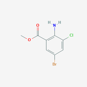 Methyl 2-amino-5-bromo-3-chlorobenzoate chemical structure (CAS 101080-26-6)