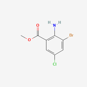 Methyl 2-amino-3-bromo-5-chlorobenzoate chemical structure (CAS 101080-36-8)