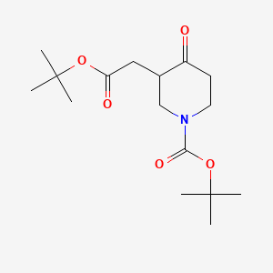 tert-Butyl 3-(2-(tert-butoxy)-2-oxoethyl)-4-oxopiperidine-1-carboxylate chemical structure (CAS 1010814-94-4)