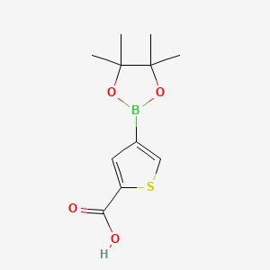 4-(4,4,5,5-Tetramethyl-1,3,2-dioxaborolan-2-yl)thiophene-2-carboxylic acid chemical structure (CAS 1010836-19-7)