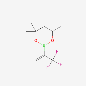 4,4,6-Trimethyl-2-(3,3,3-trifluoroprop-1-en-2-yl)-1,3,2-dioxaborinane chemical structure (CAS 1011460-68-6)