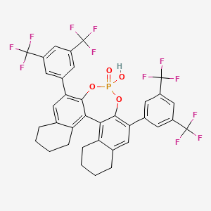 (R)-3,3'-Bis[3,5-bis(trifluoromethyl)phenyl]-5,5',6,6',7,7',8,8'-octahydro-1,1'-binaphthyl-2,2'-diyl Hydrogen Phosphate chemical structure (CAS 1011465-24-9)