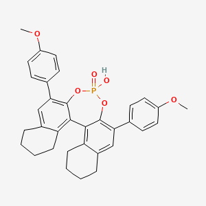 (11bR)-4-Hydroxy-2,6-bis(4-methoxyphenyl)-8,9,10,11,12,13,14,15-octahydrodinaphtho[2,1-d:1',2'-f][1,3,2]dioxaphosphepine 4-oxide chemical structure (CAS 1011465-27-2)