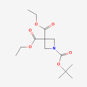 1-tert-Butyl 3,3-diethyl azetidine-1,3,3-tricarboxylate chemical structure (CAS 1011479-75-6)