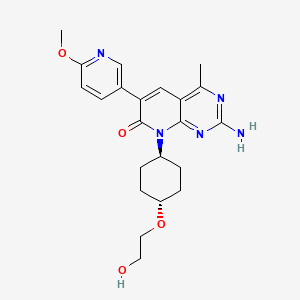 2-Amino-8-(rel-(1r,4r)-4-(2-hydroxyethoxy)cyclohexyl)-6-(6-methoxypyridin-3-yl)-4-methylpyrido[2,3-d]pyrimidin-7(8H)-one chemical structure (CAS 1013101-36-4)