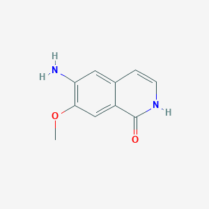 6-Amino-7-methoxyisoquinolin-1(2H)-one chemical structure (CAS 1013117-29-7)
