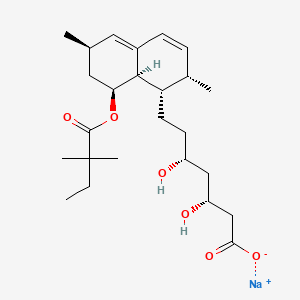 Sodium (3R,5R)-7-((1S,2S,6R,8S,8aR)-8-((2,2-dimethylbutanoyl)oxy)-2,6-dimethyl-1,2,6,7,8,8a-hexahydronaphthalen-1-yl)-3,5-dihydroxyheptanoate chemical structure (CAS 101314-97-0)