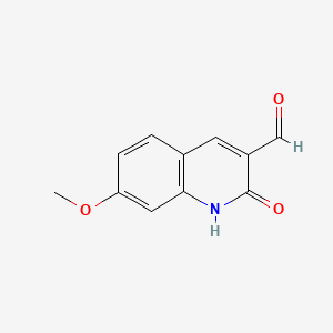 2-Hydroxy-7-methoxyquinoline-3-carbaldehyde chemical structure (CAS 101382-55-2)